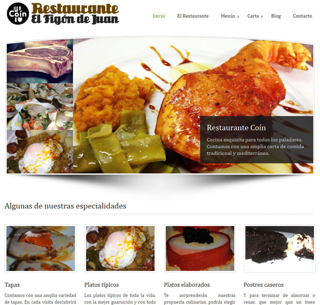 web WordPress restaurante