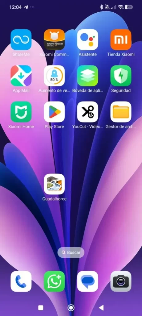 Icono de la aplicación PWA de Valle del Guadalhorce instalado en la pantalla de inicio de un smartphone