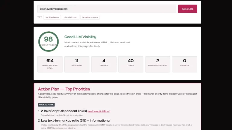 llm content visibility scanner